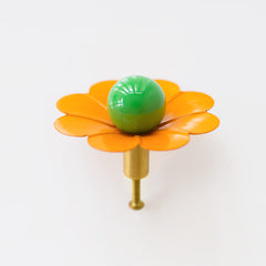 Orange and green drawer pull knob for furniture and cabinets