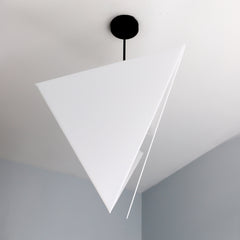 Modern Triangular Acrylic pendant light with black hardware