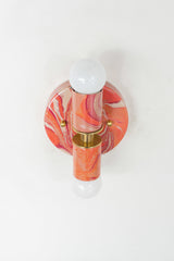 Peach & Red Marbled Small Thalia Sconce