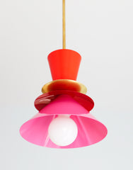 Red and Orange Jetsons style pendant lighting