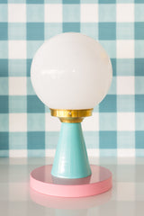 Pastel Pink & Blue Modern Geometric Table Lamp