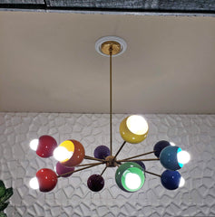 Rainbow chandelier with midcentury modern design