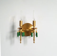 brass and gold tassel two light sconce modern victorian lighting 