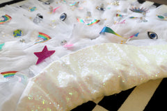 Rainbow Space Disco Christmas Tree Skirt 48" diameter