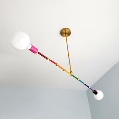 Linear Rainbow chandelier with colorful transition