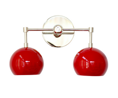 Double Loa Sconce with Red Shades