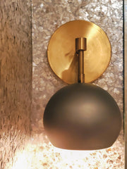 Loa Sconce with Raw Steel Shade