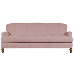 pink quartz english roll arm traditional styled velvet sofa in luxurious velvet fabric