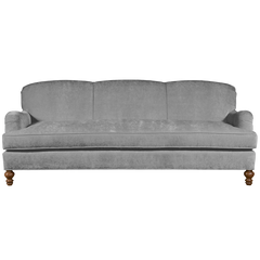 dove grey english roll arm traditional styled velvet sofa in luxurious velvet fabric
