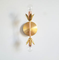 Copper and brass floral sconce bohemian design