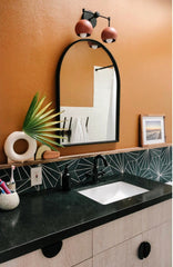 Terra Cotta and Black modern bathroom refresh with desert style vibes