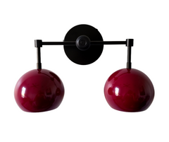 Double Loa Sconce with Black Cherry Shades