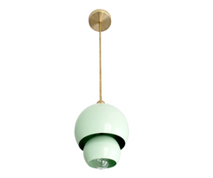 Mint and Brass retro design Nesting Pendant light is inspired by atomic shades of the 40s to 60s