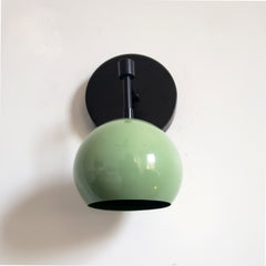 Vista Green and matte black midcentury globe lighting sconce retro design