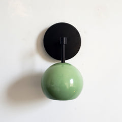 Vista Green and matte black midcentury globe lighting sconce retro design