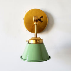 Light Green and brass modern adjustable wall sconce