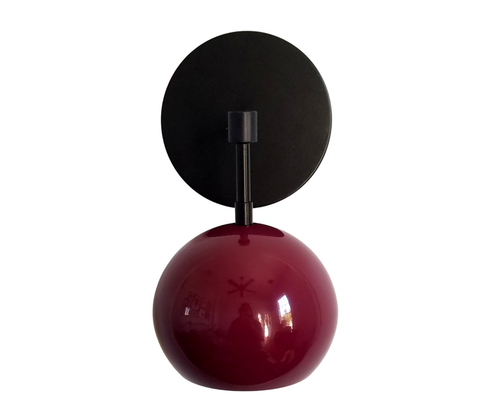 Loa Sconce with Black Cherry Shade