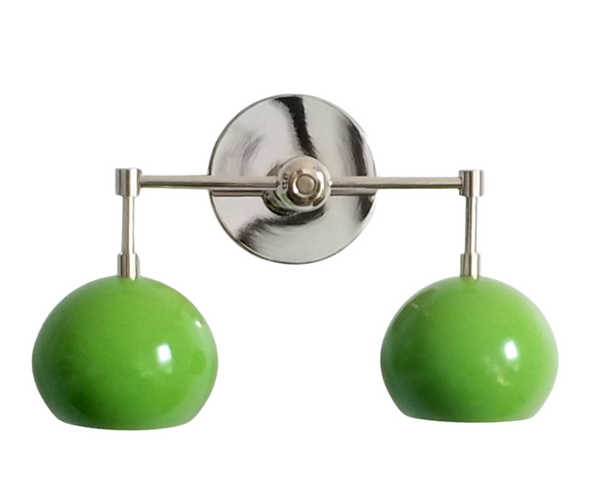 Double Loa Sconce with Spring Green Shades - Sazerac Stitches