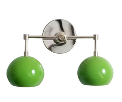 Double Loa Sconce with Spring Green Shades