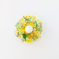 Yellow floral sconce or flushmount ceiling light