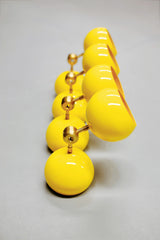Yellow and Brass midcentury modern style chandelier