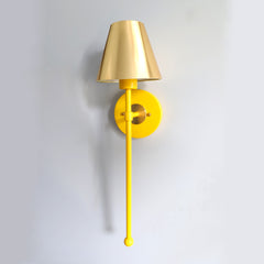 Yellow Library or office sconce accent lighting from the side