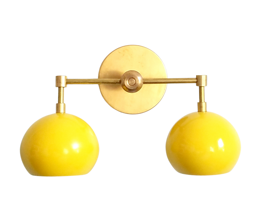 Yellow and Brass double loa sconce