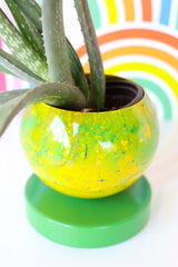 Yellow & Spring Green Marbled Planter