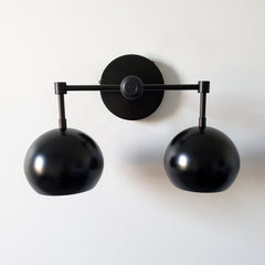 Double Loa Sconce with Black Shades