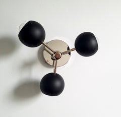 chrome and black ball shade small chandelier modern globes mid century modern italian inspired