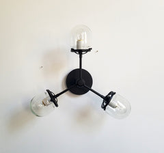 black bicycle club with clear tube shade modern lighting flushmount ceiling fixture