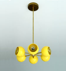 yellow and brass carousel pendant chandelier modern lighting