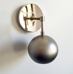 steel and chrome wall sconce