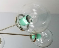 chrome and mint aqua turquoise modern glass chandelier