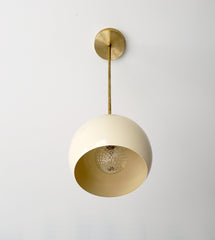Cream and Brass midcentury modern inspired pendant lighting for kitchen renovations
