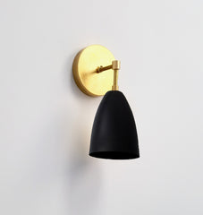 black and brass modern contemporary wall sconce lighting
