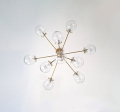 glass globes brass modern statement chandelier
