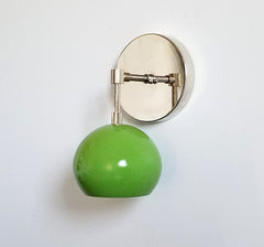 chrome and green mid century inspired wall sconce lighting