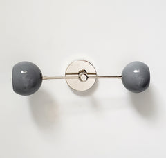 grey and chrome midcentury modern inspired accent lighting wall sconce globe shades