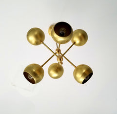 mid century sputnik inspired brass modern lighting eyeball shades angular globe lighting