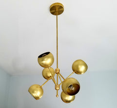 mid century sputnik inspired brass modern lighting eyeball shades angular globe lighting MCM design