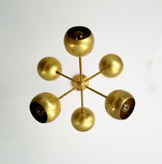 gold globes mid century sputnik inspired brass modern lighting eyeball shades angular globe lighting