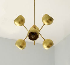 mid century sputnik inspired brass modern lighting eyeball shades angular globe lighting