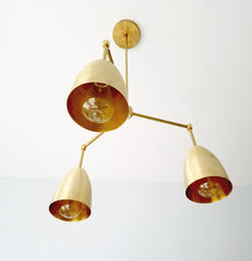 Michoud chandelier modern lighting brass chandelier cone chandelier mid-century modern MCM sazerac stitches