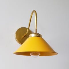 mustard and brass modern wall sconce is perfect for kitchen renovations, bathrooms, etc.