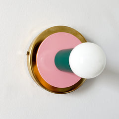 pale pink and emerald green home decor lighting wall sconce or flush mount ceiling light