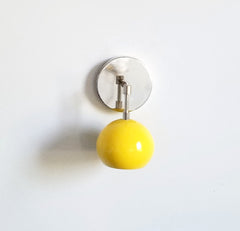 chrome and yellow mid century modern style wall lighting