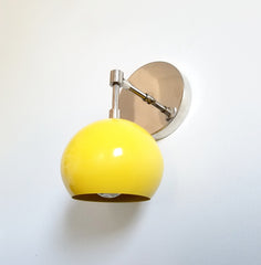 Yellow and chrome one light wall sconce modern home